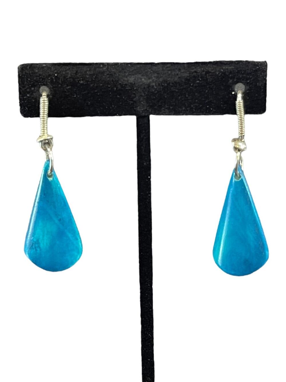 Vintage BOHO Sterling silver with blue accent teardrop - estate